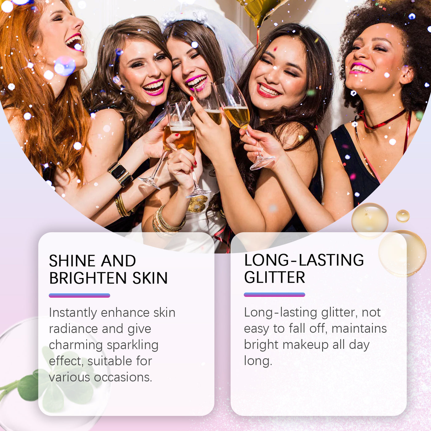 Brightening Glitter Spray, Glitter Highlight Spray Natural Stereo Long-Lasting Brightening Glitter