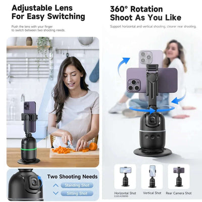 P03 Auto Face Tracking Phone Holder with Colorful Light Ring
