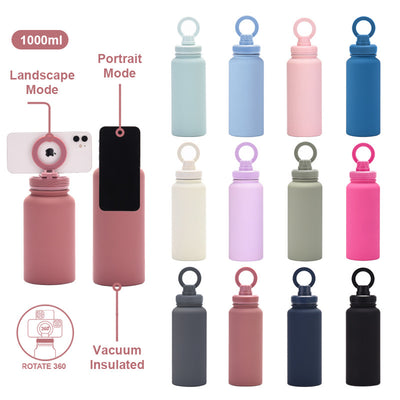Smart Vacuum Insulated Water Bottle with Phone Holder