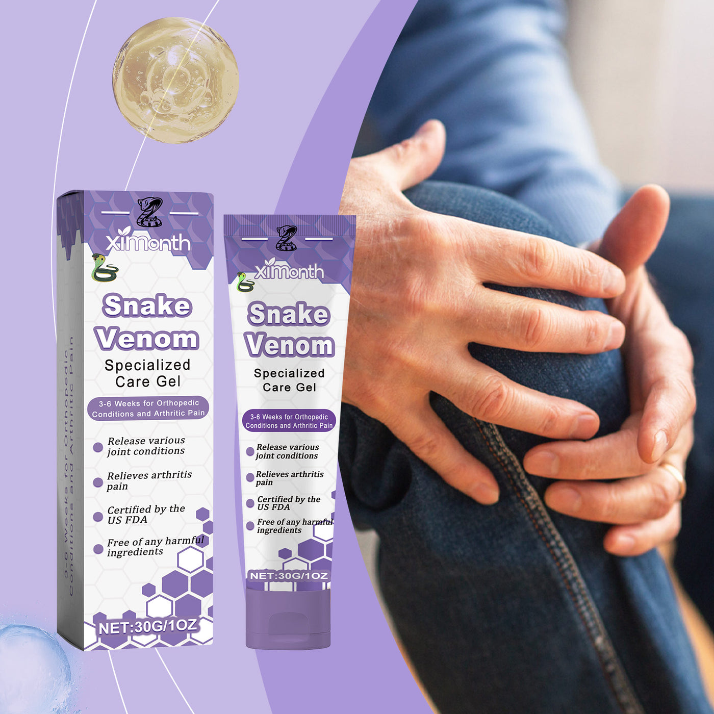 Snake Venom Joint Care Gel Relieves Pain In Joints, Muscles And Bones And Body Massage Cream