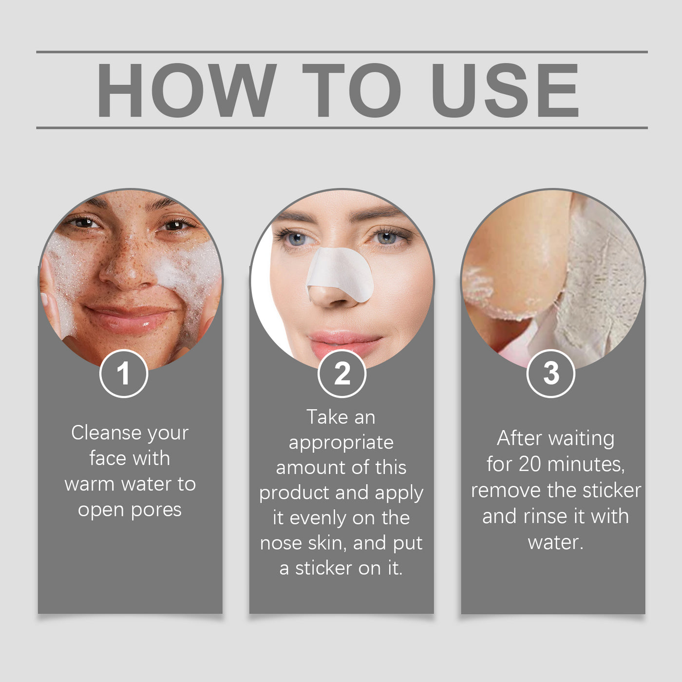 60pieces Pore Cleanser Nose Patch Gentle Care For The Nose To Clean Blackheads And Balance Oil Refreshing Nose Patch