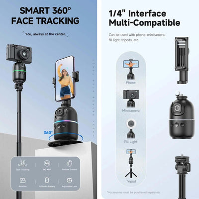 P03 Auto Face Tracking Phone Holder with Colorful Light Ring