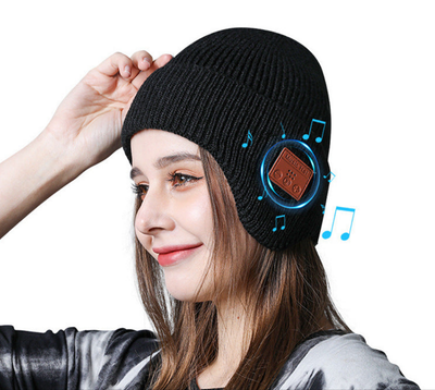 Wireless 5.0 Bluetooth Headset Cap Outdoor Warm Music Wrap Ear Cap