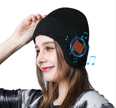 Wireless 5.0 Bluetooth Headset Cap Outdoor Warm Music Wrap Ear Cap